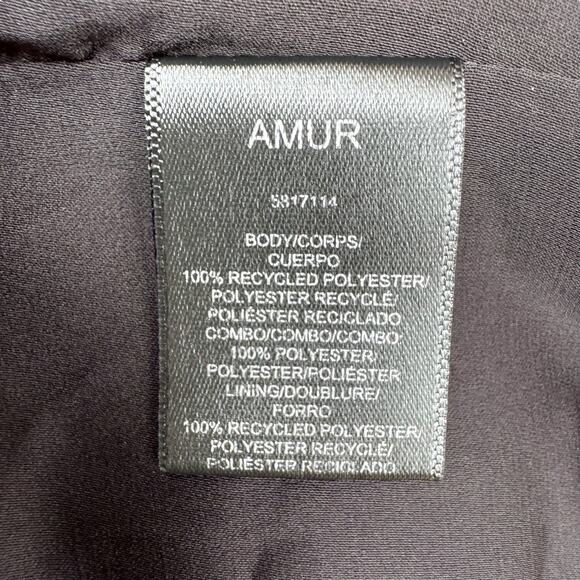 AMUR Pasqualena Dress Size 6 Floral Asymmetric Ruffle Puff Sleeve Midi Backless - Picture 9 of 11